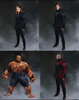 Artes conceptuales de Los 4 fantásticos para la versión de Tim Miller de DEADPOOL 2