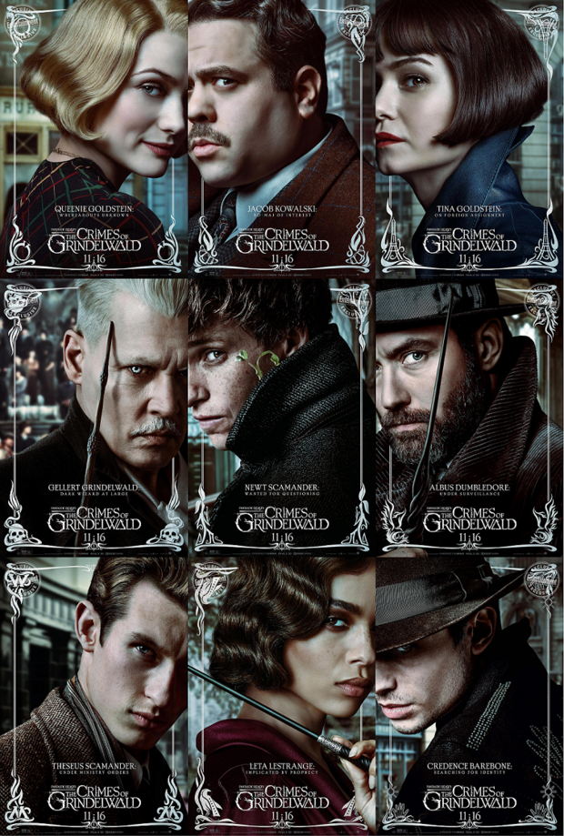 Pósters de personajes de ANIMALES FANTÁSTICOS LOS CRÍMENES DE GRINDELWALD, y mañana trailer