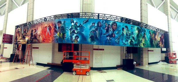 Fotos y video  del mural de la Star Wars Celebration Chicago dedicado a la saga completa