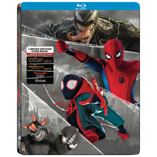 Colección en estuche metálico de Homecoming, Lejos de Casa, Venom y Spider-verso