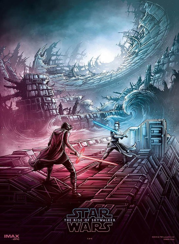 Póster de Amc de El Ascenso  de Skywalker y entrada coleccionable de Regal 