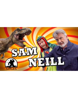 Un dinosaurio entrevista a SAM NEILL