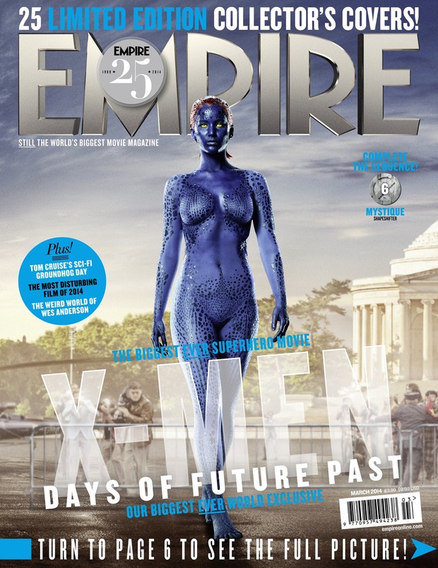 EMPIRE revela el secreto; Portada 6 de 25 de XMen Days of the Future Past, con Mística