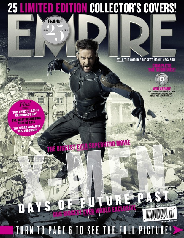 EMPIRE revela el secreto; Portada 13 de 25 de XMen Days of the Future Past, con Lobezno del futuro