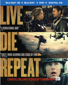 EDGE OF TOMORROW; carátula y extras del bluray