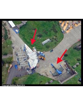 Set de rodaje de STAR WARS VII con el Halcón Milenario y el Ala-X