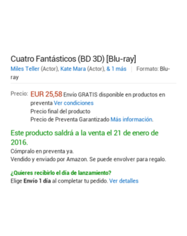 4 fantasticos 3D. En Amazon tambien sale.