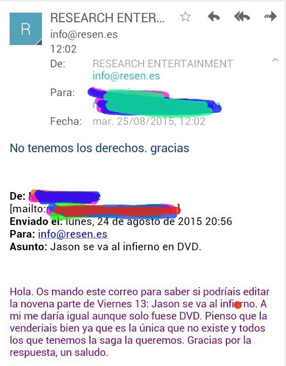Jason se va al infierno. Resen. Respuesta.