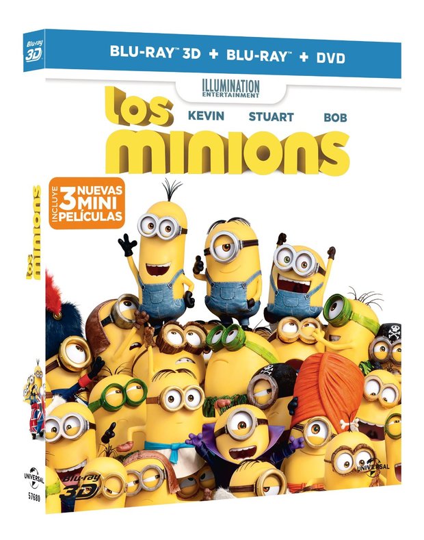 Los Minions. Caratula Blu-Ray 3D.