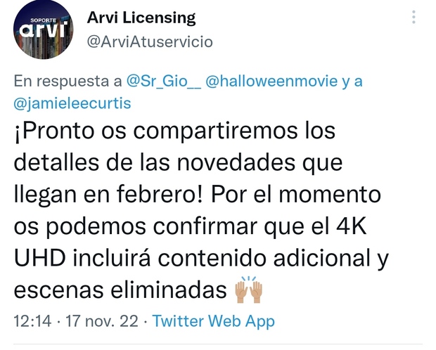 Según Arvi, Halloween el Final tendrá extras en el Blu-Ray 4K 