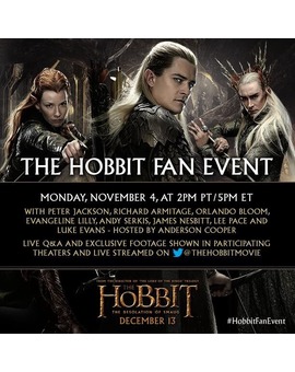 EVENTO MUNDIAL PARA FANS DE EL HOBBIT. LA DESOLACIÓN DE SMAUG EL 4 DE NOVIEMBRE EN KINEPOLIS DE MADRID.