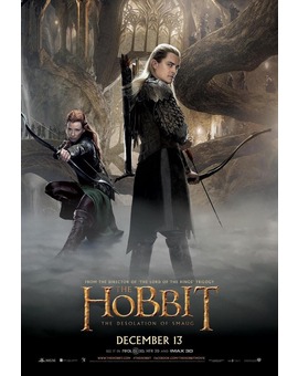 EL HOBBIT. LA DESOLACIÓN DE SMAUG. Poster LEGOLAS y TAURIEL