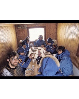 Una comida durante el rodaje de EL IMPERIO CONTRAATACA con PETER MAYHEW en la foto.