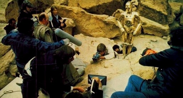 En pleno rodaje de STAR WARS IV