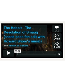 Un fan ha montado el 3º trailer de EL HOBBIT. LA DESOLACIÓN DE SMAUG con los extractos de la música de HOWARD SHORE ¿Qué os parece, mejor?