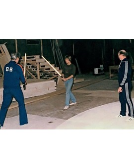 MARK HAMILL y DAVID PROWSE ensayando. STAR WARS VI