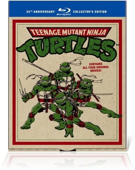 Treeemendo packaging de la colección de TMNT para USA!! caja de pizza a domicilio con 4 familiares de margarita, pepp-pperoni, cuatro estaciones y piamontesa JUAS!! 