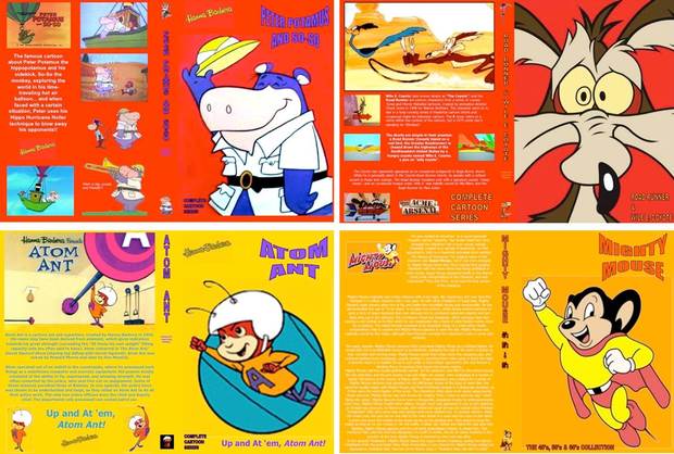 Mis carátulas... para los dibus de Hanna Barbera "Pepepótamo y Só-Só" y "La Hormiga Atómica" + "Súper Ratón" y "Coyote y Correcaminos" (en DVD)